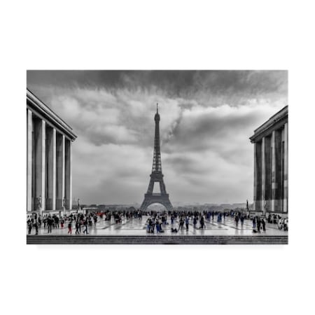 Vladimir Kostk 'Eiffel Black And White' Canvas Art,30x47